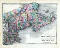 Regional Maps - New England, Quebec, New Brunswick, Nova Scotia, Prince Edward Island, Fayette County 1875